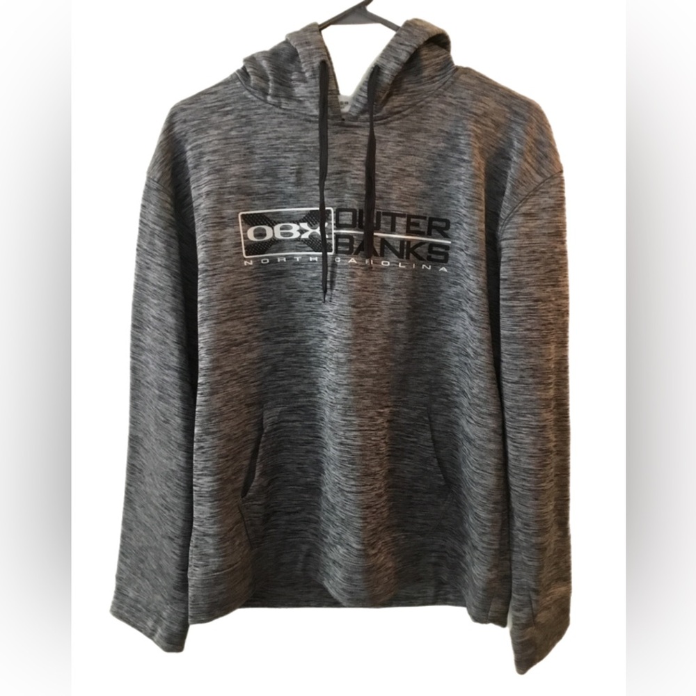 Grey Hooded Pullover Sweatshirt